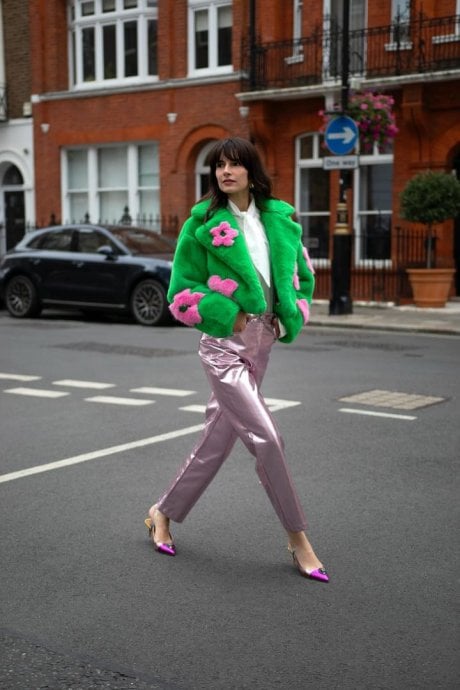 Handmade Bamboo Cropped Jacket with Flower Design