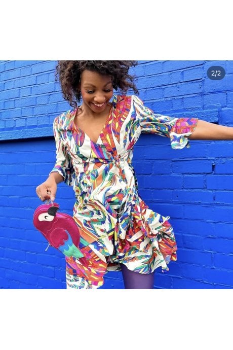 Havanna Tropical Wrap Midi Dress