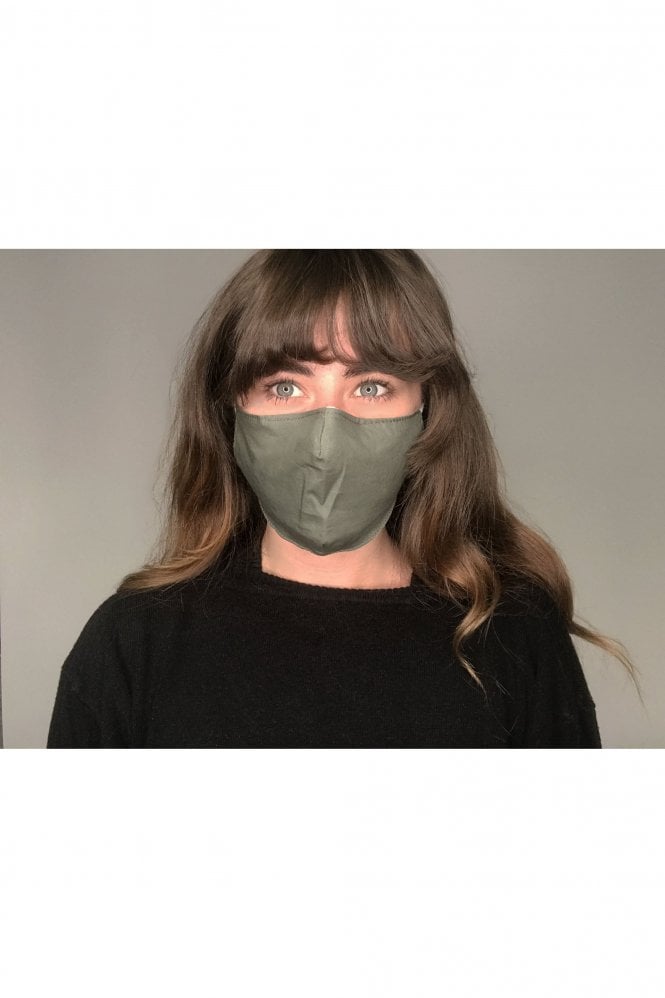 JAYLEY Khaki Unisex Block Colour Fashion Cotton Face Mask