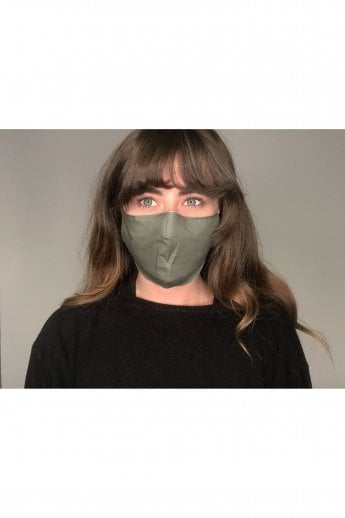 Khaki Unisex Block Colour Fashion Cotton Face Mask