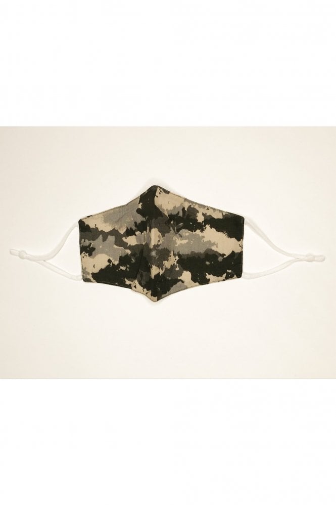 JAYLEY Khaki Unisex Camo Cotton Face Mask with Filter Pocket