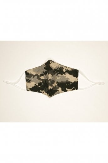 Khaki Unisex Camo Cotton Face Mask with Filter Pocket