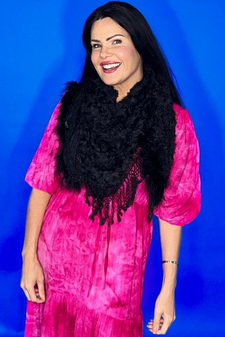 Lace Shawl with Tassels