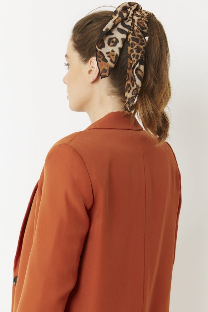 JAYLEY Leopard Print Silk Blend Hair Scarf