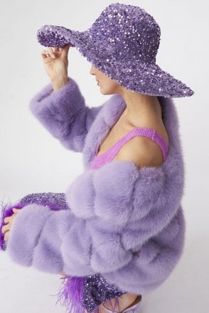 Lilac Sequin Handmade Flapper Hat