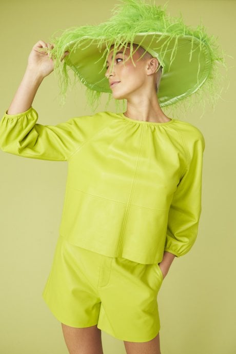 Lime Green Eco Leather Swing Top