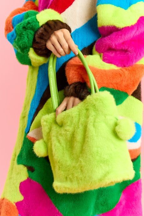Lime Green Faux Fur Bag