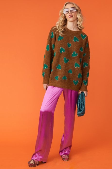 Love Heart Cashmere and Banana Peel Jumper
