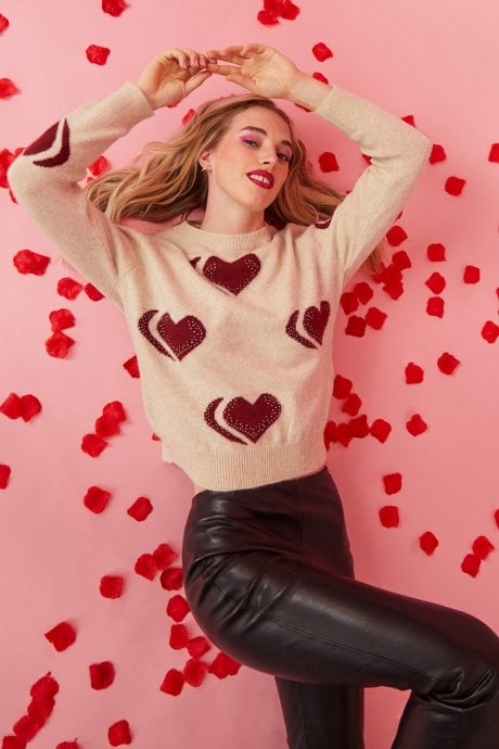 Love Heart Cashmere and Banana Peel Jumper