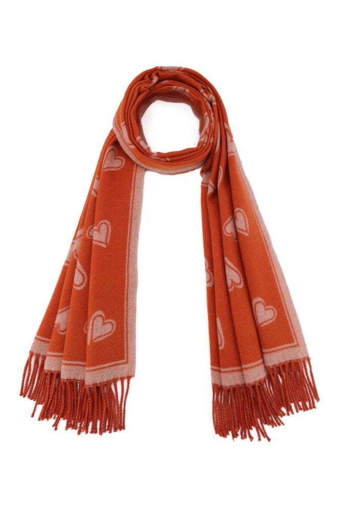 JAYLEY Love Heart Tassel Reversible Cashmere Blend Scarf