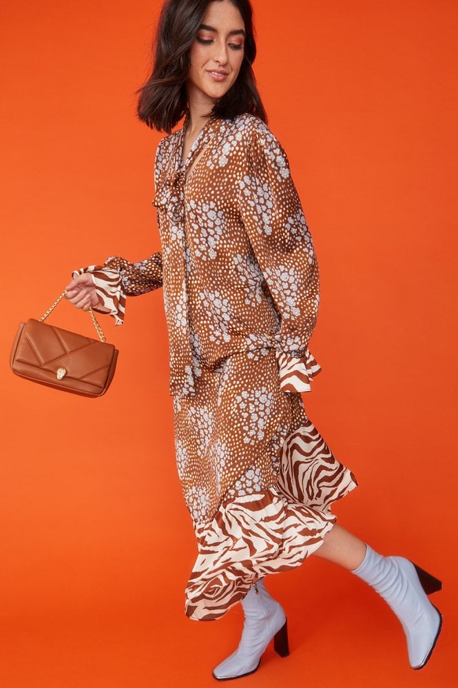 JAYLEY Lulu Quilted Bag with Gold Chain and Snake Head Detail Eco Leather