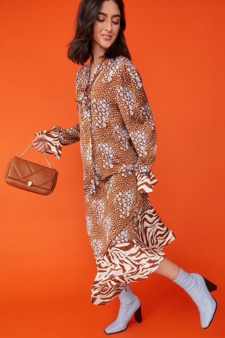 Lulu Quilted Bag with Gold Chain and Snake Head Detail Eco Leather