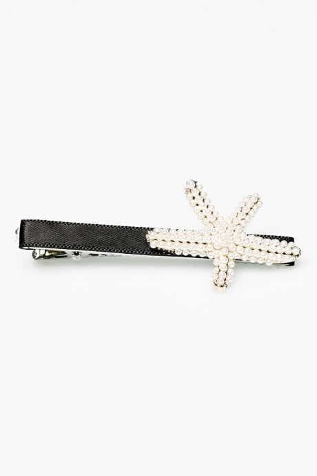 LuLu Silver-Tone Pearl Embellished Hair Clip