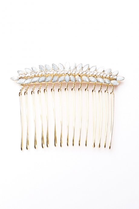 LuLu Silver-Tone Pearl Embellished Hair Comb