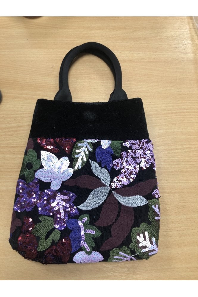 JAYLEY Metallic Sequin Velvet Tote Bag