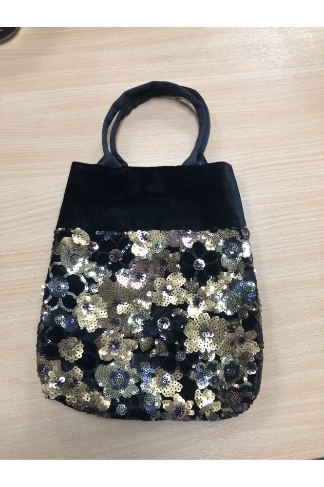 JAYLEY Metallic Sequin Velvet Tote Bag