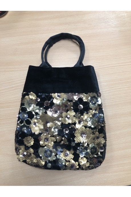 Metallic Sequin Velvet Tote Bag