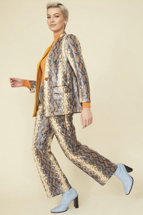 Metallic Snake Print Trousers