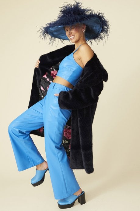 Midnight Blue Bamboo Midi Coat
