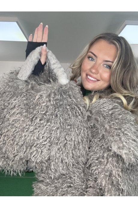 Mocha Bamboo Eco Faux Fur Bag
