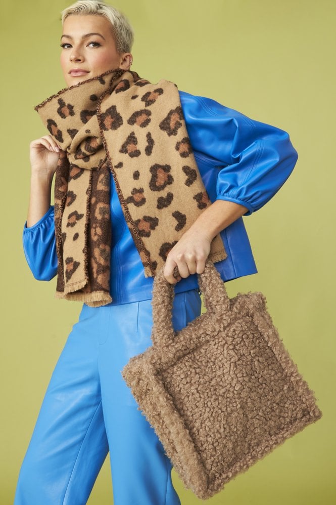 JAYLEY Mocha Borg Tote Bag