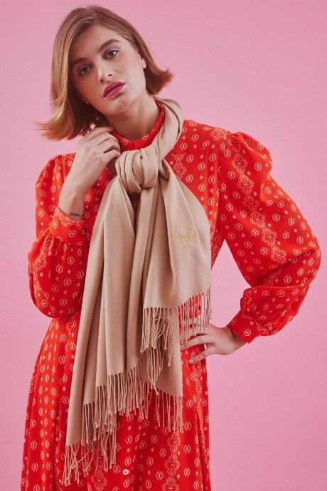 Mocha Cashmere Blend Scarf