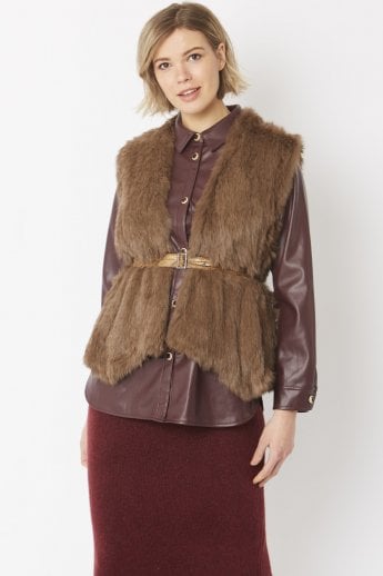 Mocha Coney Fur Gilet