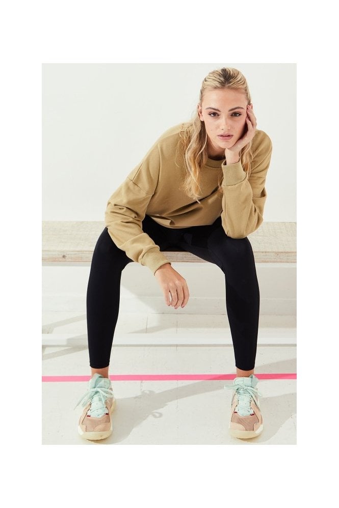 JAYLEY Mocha Crew Neck Cotton Sweatshirt
