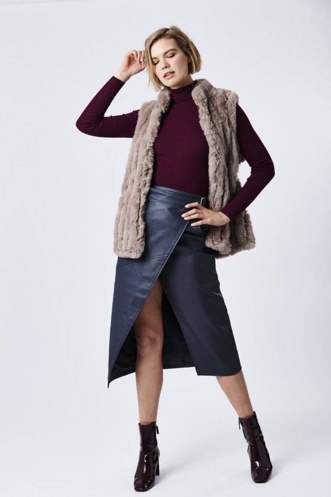 JAYLEY Mocha Faux Fur Gilet
