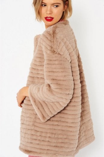 Mocha Faux Fur Over-Sized Coat