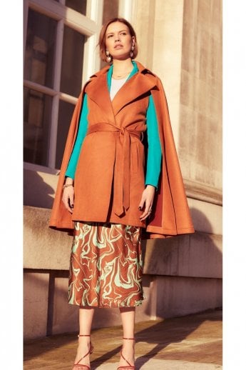 Mocha Faux Suede 2 in 1 Cape Coat