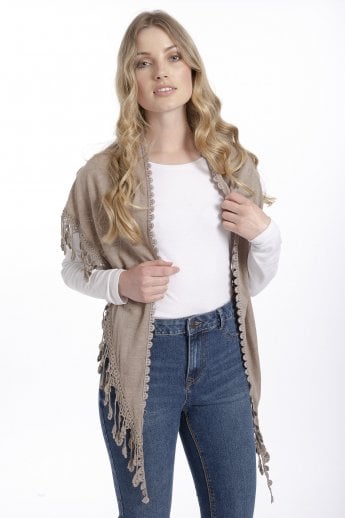 Mocha Fine Knit Shawl