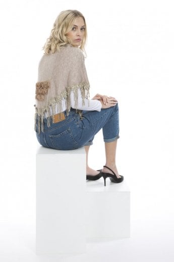 Mocha Fine Knit Vintage Shawl