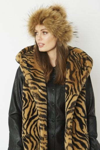 Mocha Fox Fur Pom Pom Hat