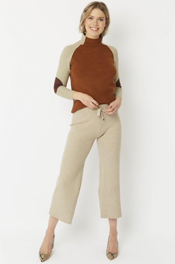 JAYLEY Mocha Knitted Wool Trousers