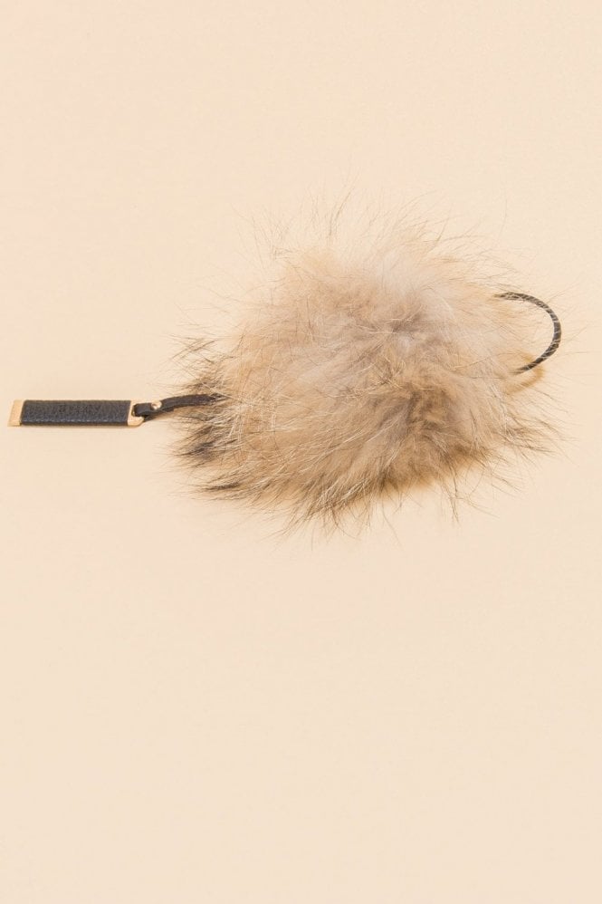 JAYLEY Mocha Luxury Fox Fur Keyring With Gift Box