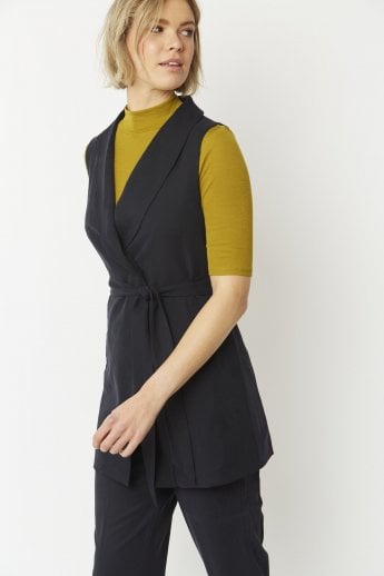 Mocha Silk Blend Gilet | Waistcoat