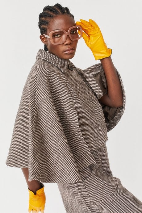 Mocha Tweed Cape