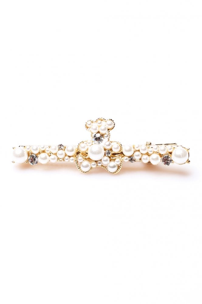 JAYLEY Molly Gold Tone Pearl Hair Clip