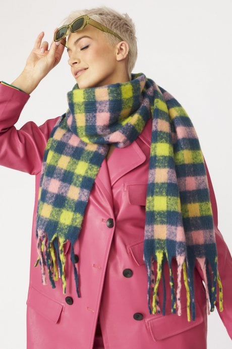 Multi Cashmere Blend Check Scarf