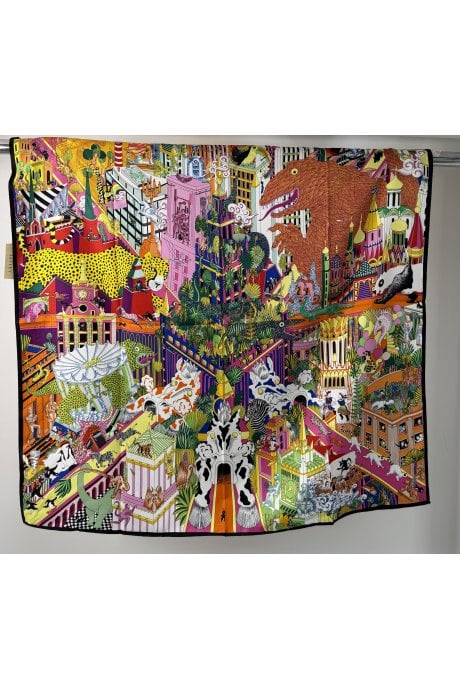 Multi Coloured Hand Crafted Silk Blend Scarf