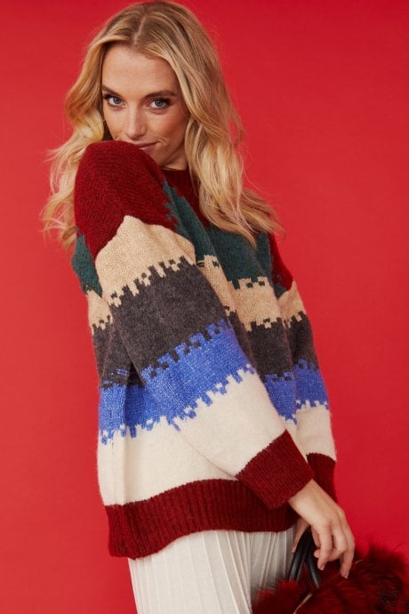 Multi Coloured Striped Jumper