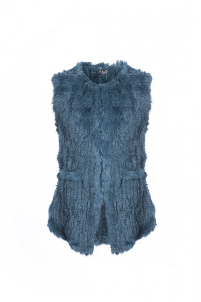 JAYLEY Multi Long Length Coney Fur Gilet