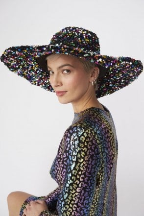 Multi Sequin Handmade Flapper Hat
