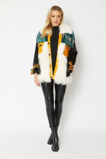Multi Shearling & Leather Coat