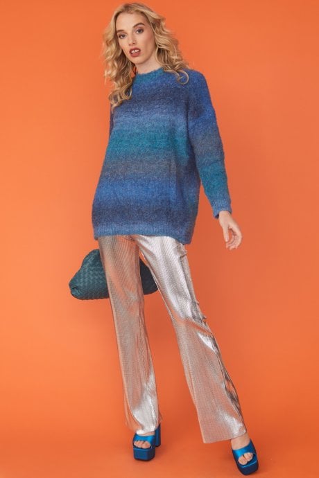 Multi Toned Blue cashmere and Banana Peel Jumper