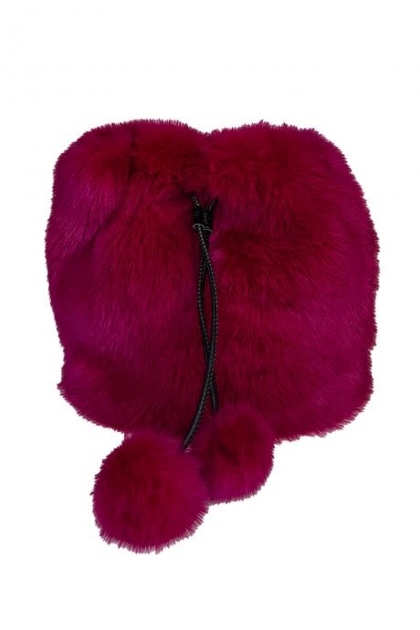 Natural Fur Drawstring Bag
