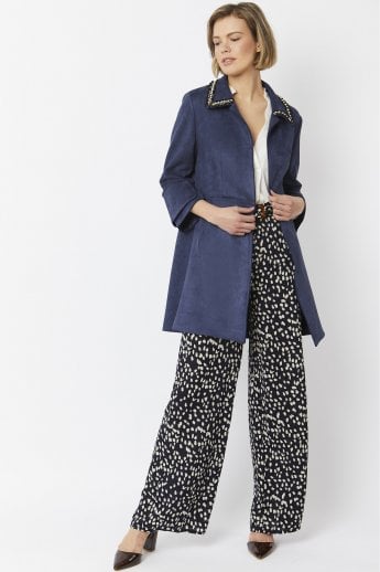 Navy Faux Suede Jacket