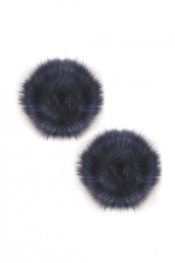 Navy Fox Fur Cuffs