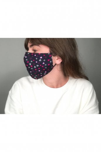 Navy Reusable Cotton Fashion Face Mask with Filter Pocket